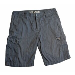 WearFirst Cargo Shorts Men's Size 38 Black Cotton Utility Casual 11" Inseam
